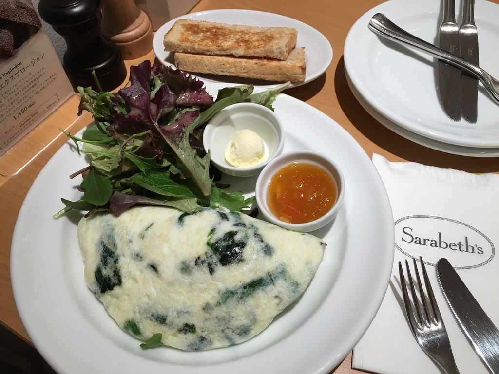 Omelette blancs d'œufs & épinards